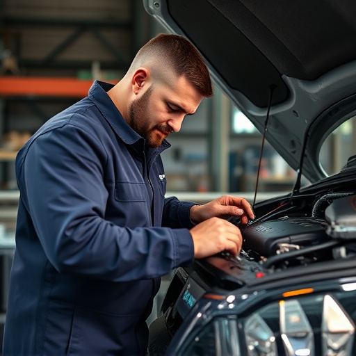 auto technician working
