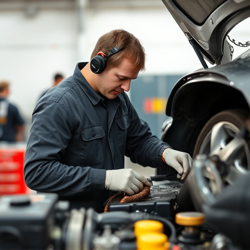 auto technician working