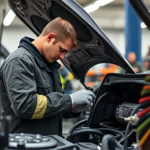 auto technician working