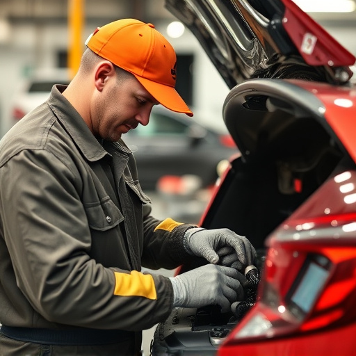auto technician working