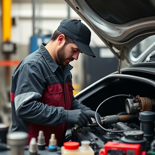 auto technician working