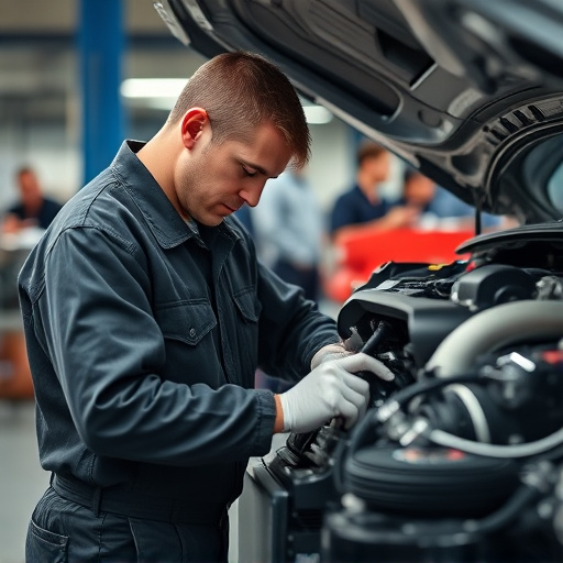 auto technician working