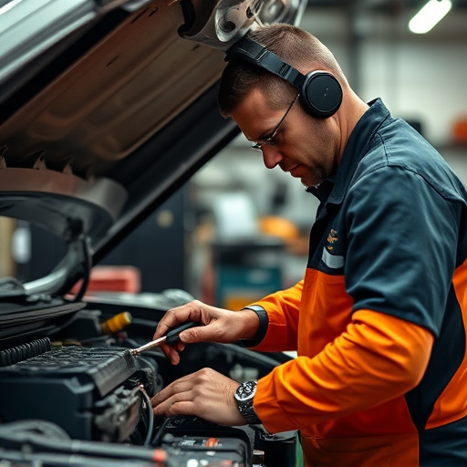 auto technician working