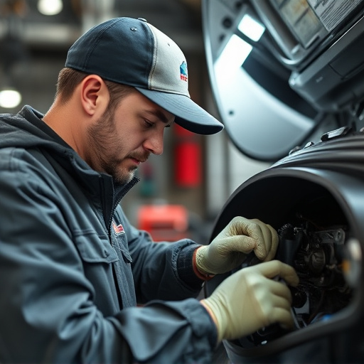 auto technician working