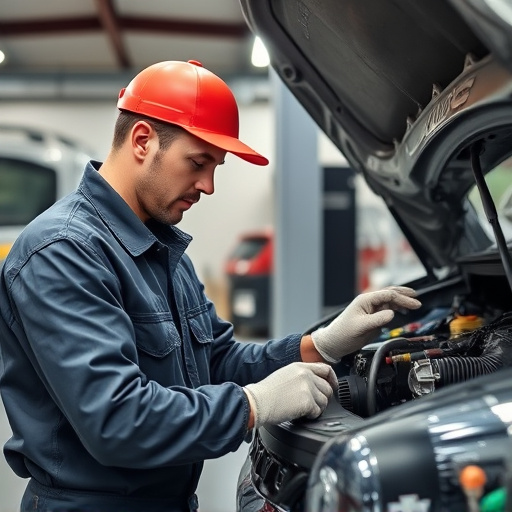 auto technician working