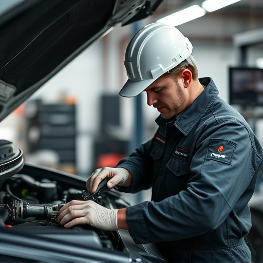 auto technician working
