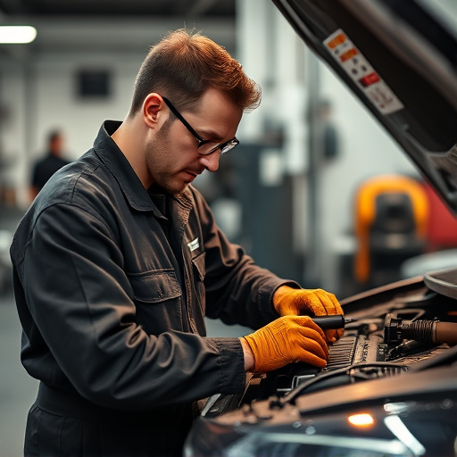 auto technician working
