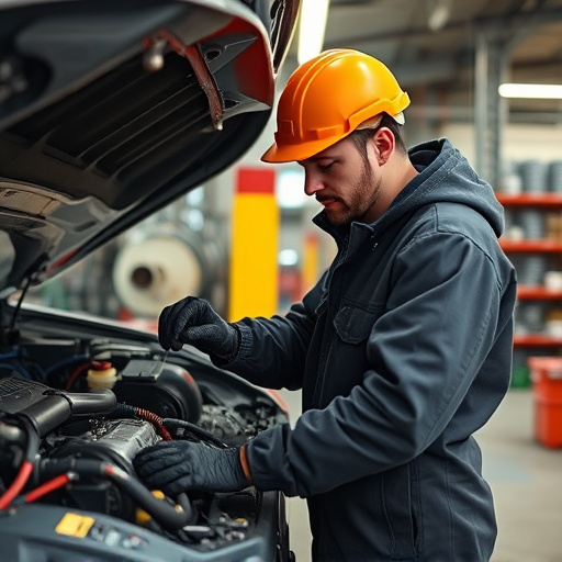 auto technician working