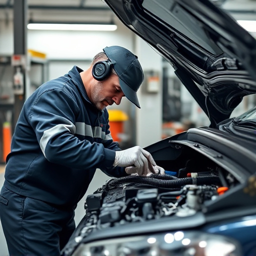 auto technician working