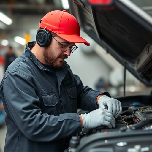 auto technician working