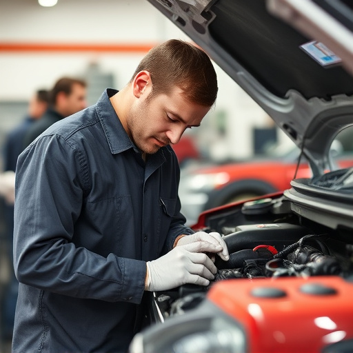 auto technician working