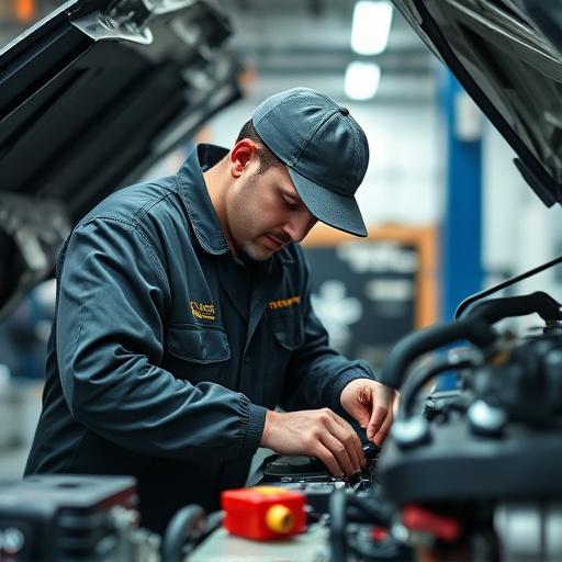auto technician working