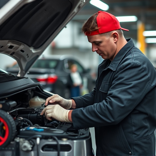 auto technician working