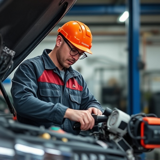auto technician working