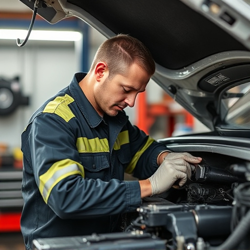 auto technician working