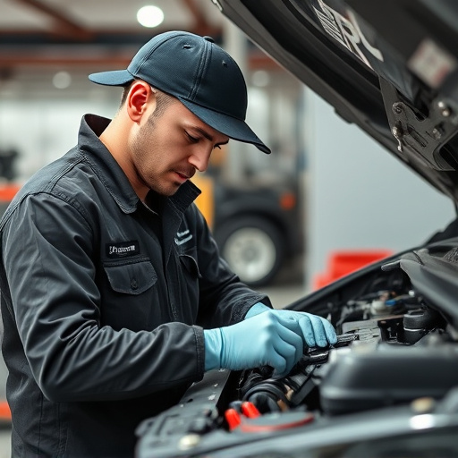 auto technician working