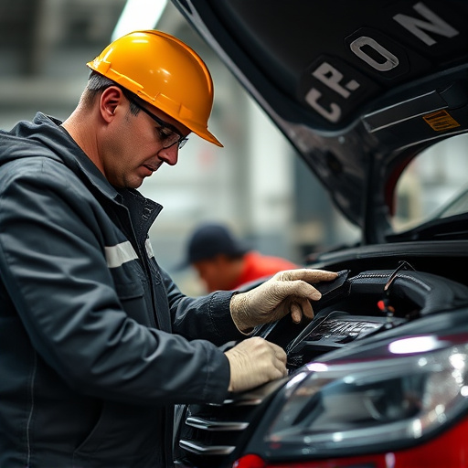 auto technician working
