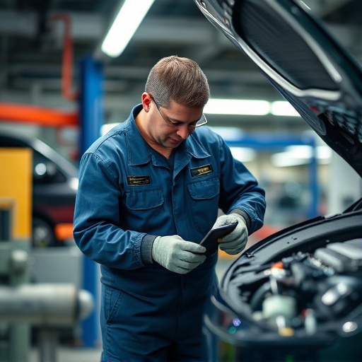auto technician working
