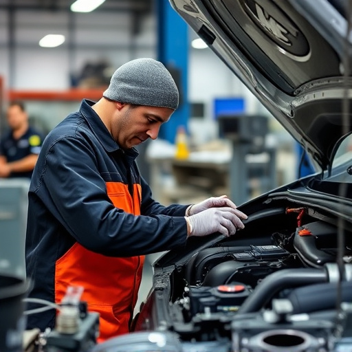 auto technician working