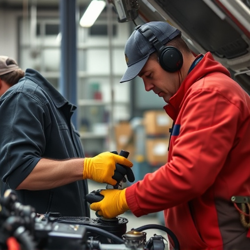 auto technician working