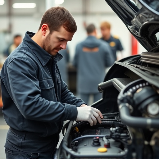 auto technician working