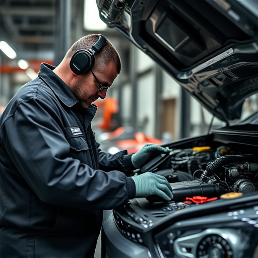 auto technician working