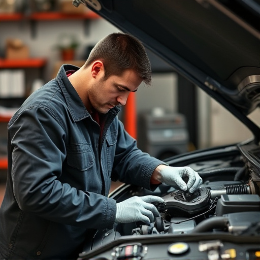 auto technician working