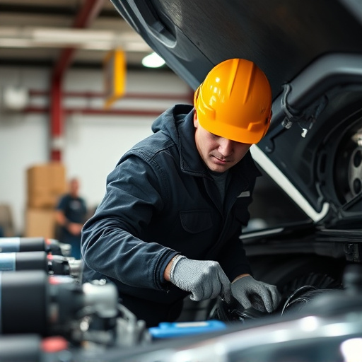 auto technician working
