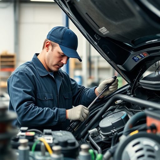 auto technician working