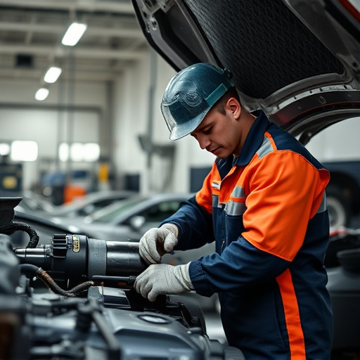 auto technician working