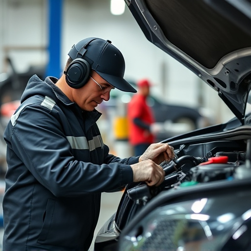 auto technician working