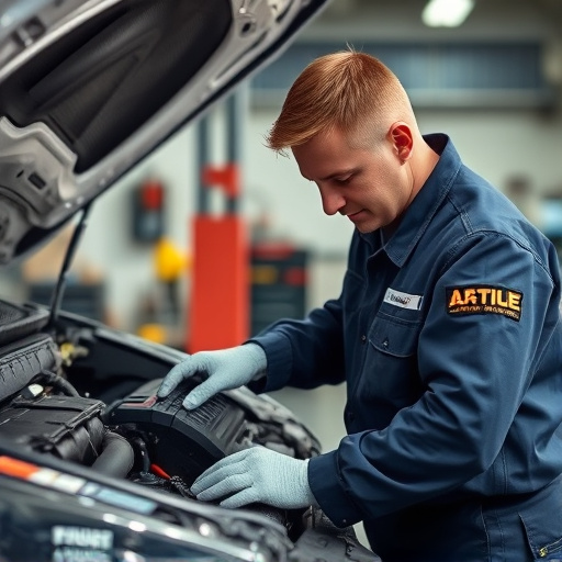 auto technician working