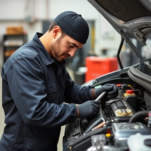 auto technician working