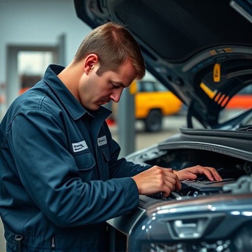 auto technician working