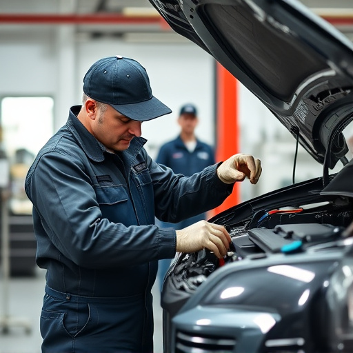 auto technician working