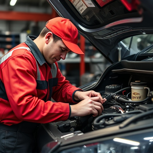 auto technician working