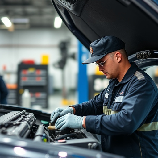 auto technician working