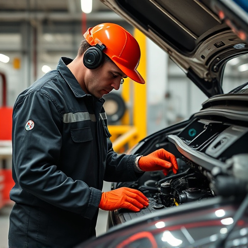 auto technician working
