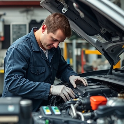 auto technician working