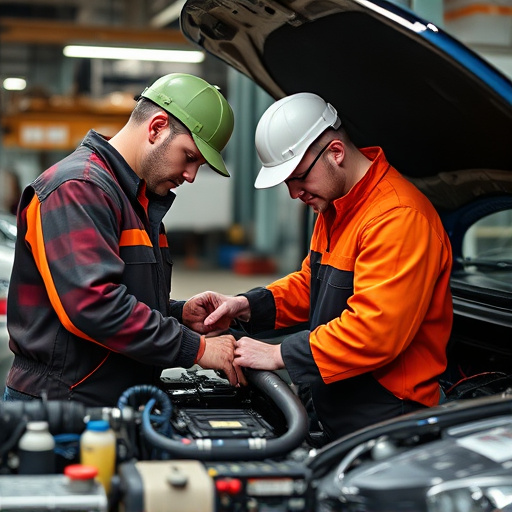 auto technician working