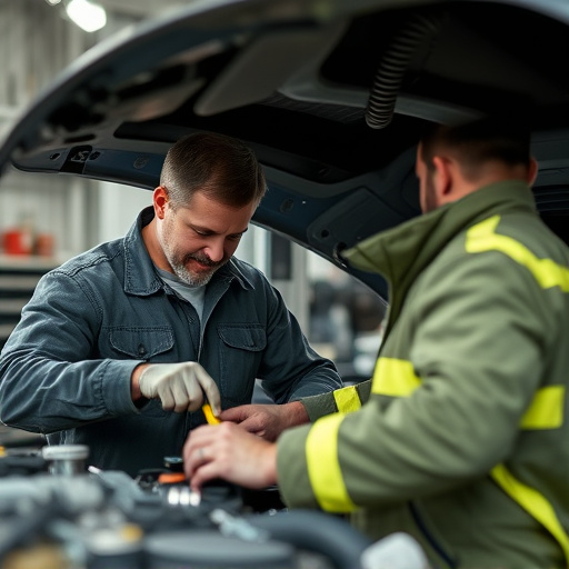 auto technician working