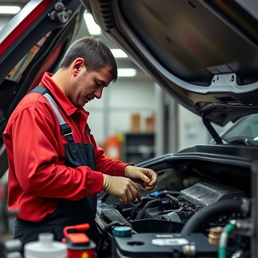 auto technician working