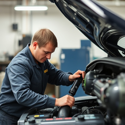 auto technician working