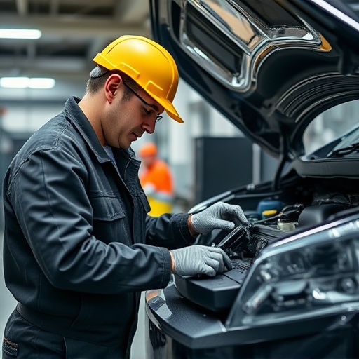 auto technician working