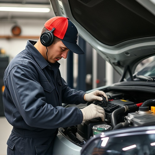 auto technician working