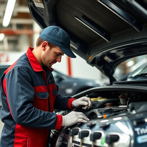 auto technician working