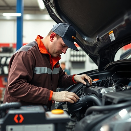 auto technician working
