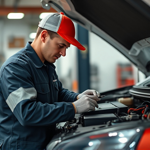 auto technician working