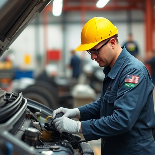 auto technician working