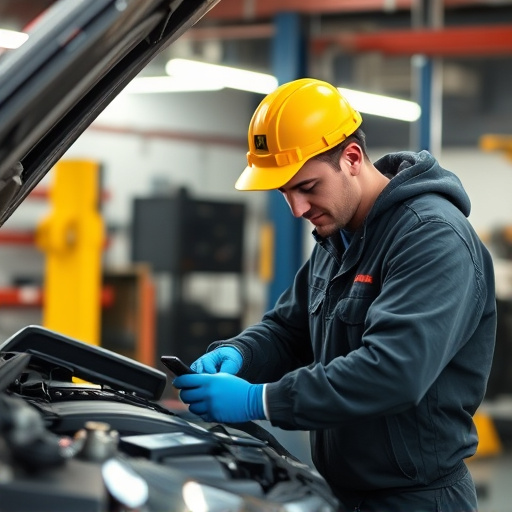 auto technician working